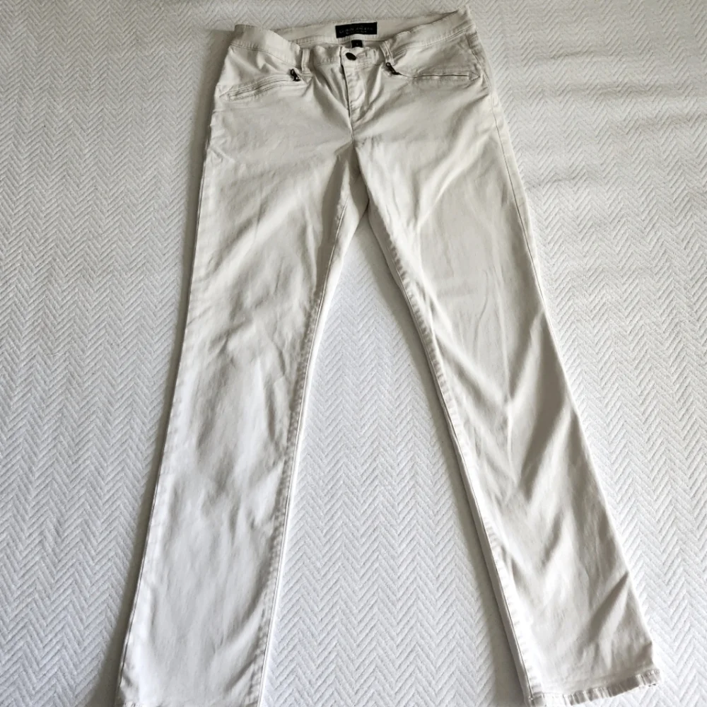 Lauren Ralph Lauren Green Label Jeans White Classic- White Straight-Leg Pants - Picture 1 of 9
